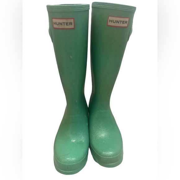 Hunter Mint green sparkle rubber boots - Picture 1 of 6
